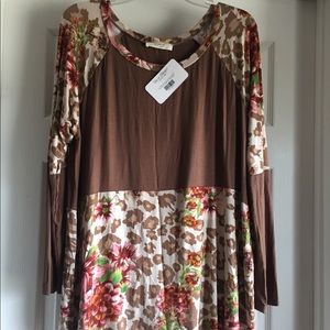 Leopard/floral shirt